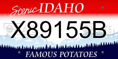 X89155B Idaho License Plate