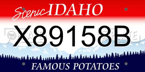 X89158B Idaho License Plate