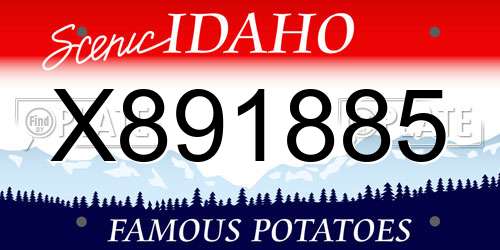 X891885 Idaho License Plate