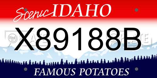 X89188B Idaho License Plate