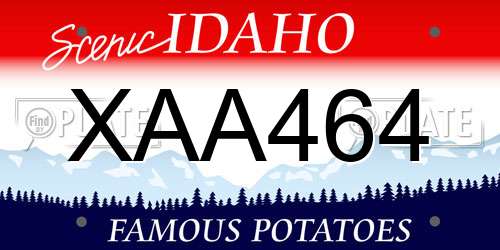 XAA464 Idaho License Plate