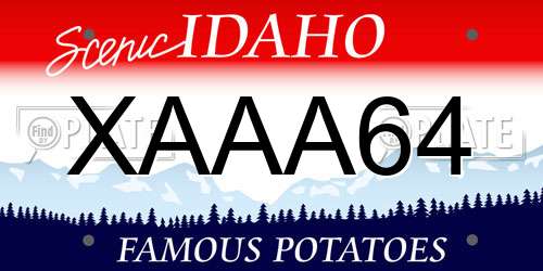 XAAA64 Idaho License Plate