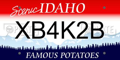 XB4K2B Idaho License Plate