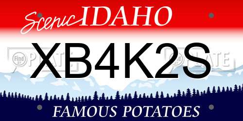 XB4K2S Idaho License Plate