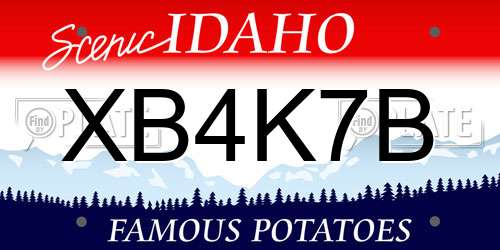 XB4K7B Idaho License Plate