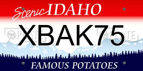 XBAK75 Idaho License Plate