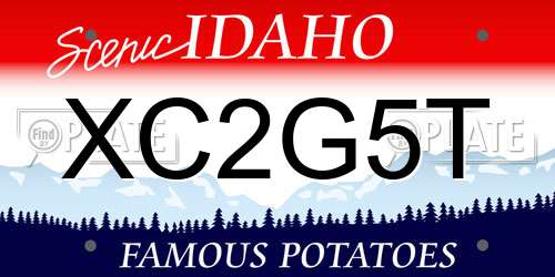 XC2G5T Idaho License Plate