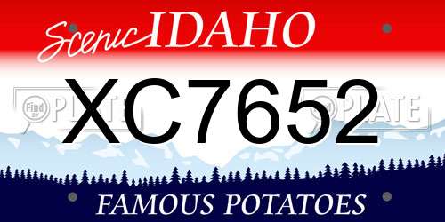XC7652 Idaho License Plate