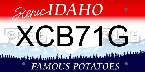 XCB71G Idaho License Plate