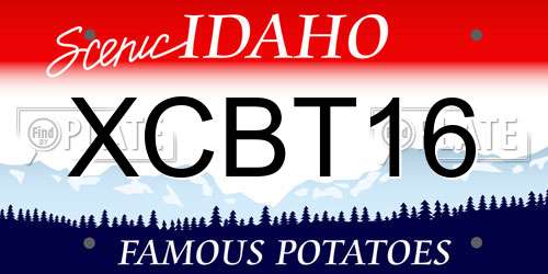 XCBT16 Idaho License Plate