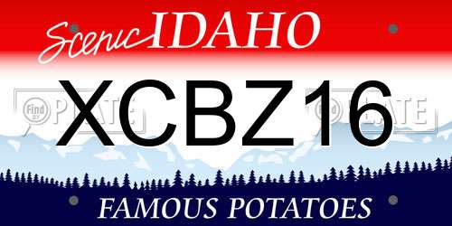 XCBZ16 Idaho License Plate