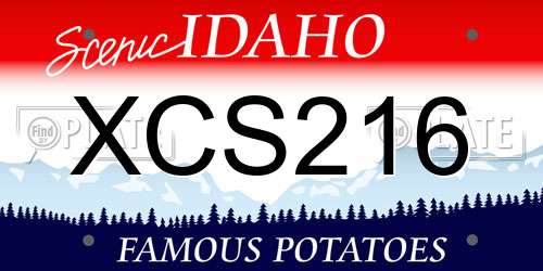 XCS216 Idaho License Plate