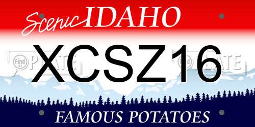 XCSZ16 Idaho License Plate