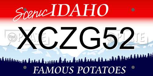 XCZG52 Idaho License Plate