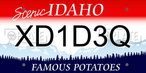 XD1D3Q Idaho License Plate