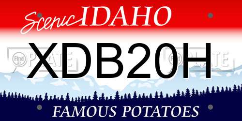XDB20H Idaho License Plate