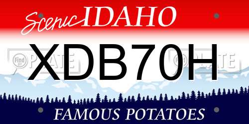XDB70H Idaho License Plate