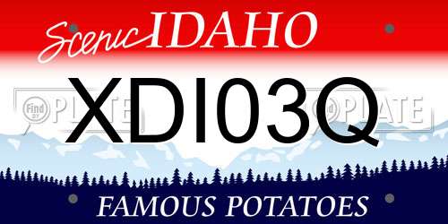XDI03Q Idaho License Plate