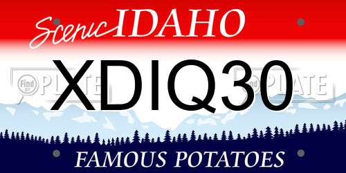 XDIQ30 Idaho License Plate