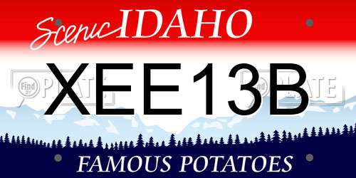 XEE13B Idaho License Plate