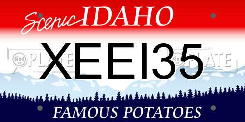 XEEI35 Idaho License Plate