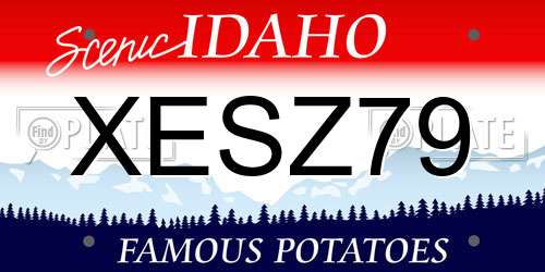 XESZ79 Idaho License Plate