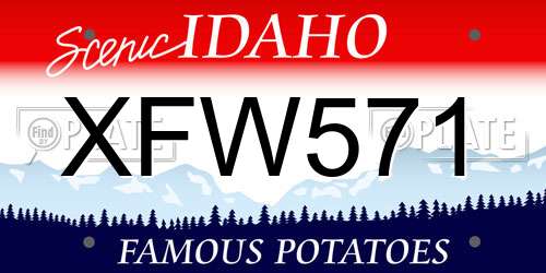 XFW571 Idaho License Plate