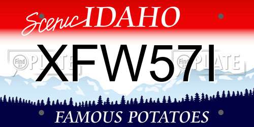 XFW57I Idaho License Plate