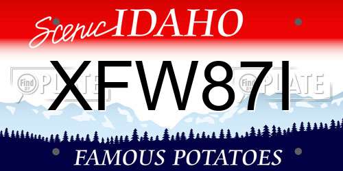 XFW87I Idaho License Plate