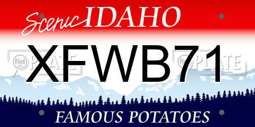 XFWB71 Idaho License Plate
