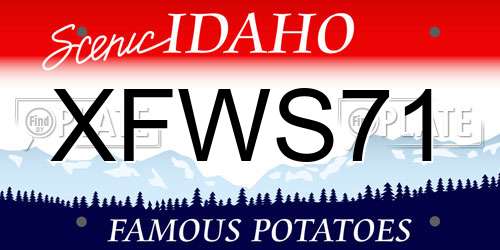 XFWS71 Idaho License Plate