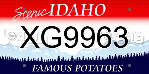 XG9963 Idaho License Plate