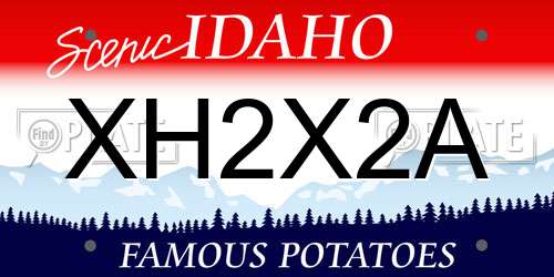 XH2X2A Idaho License Plate
