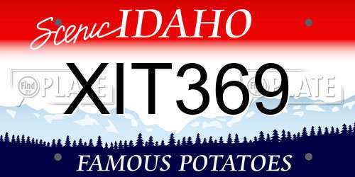 XIT369 Idaho License Plate