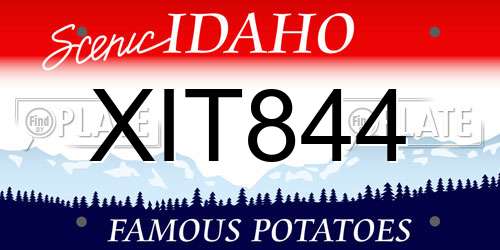 XIT844 Idaho License Plate