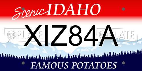 XIZ84A Idaho License Plate
