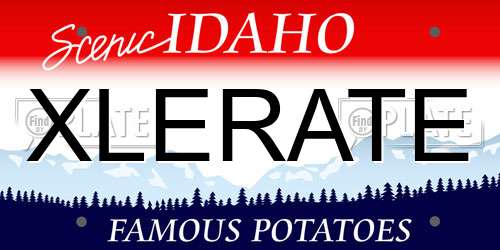 XLERATE Idaho License Plate