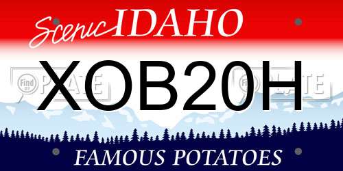 XOB20H Idaho License Plate