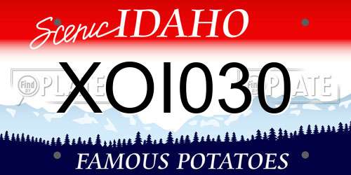 XOI030 Idaho License Plate