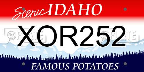 XOR252 Idaho License Plate