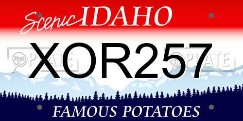 XOR257 Idaho License Plate