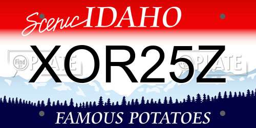 XOR25Z Idaho License Plate