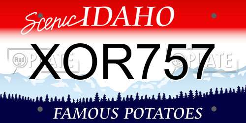 XOR757 Idaho License Plate