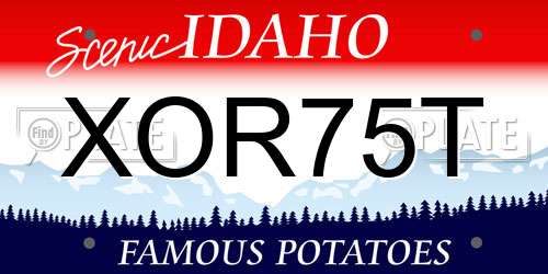 XOR75T Idaho License Plate