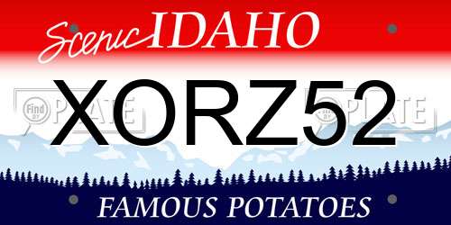 XORZ52 Idaho License Plate