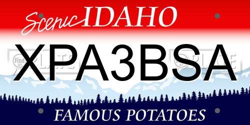 XPA3BSA Idaho License Plate