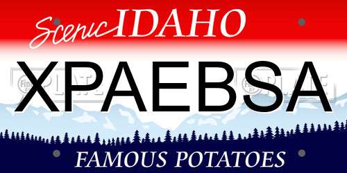 XPAEBSA Idaho License Plate