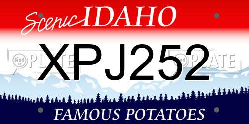 XPJ252 Idaho License Plate