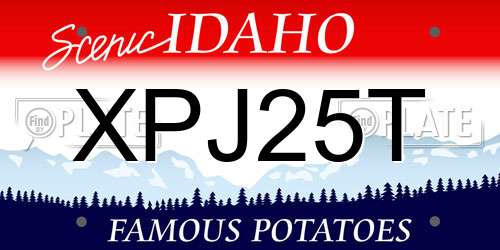 XPJ25T Idaho License Plate