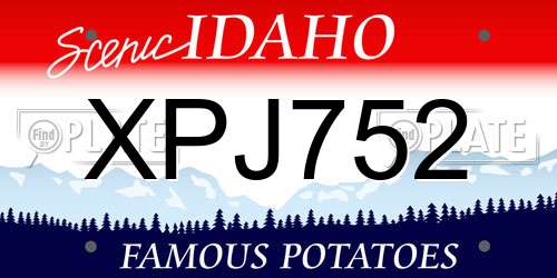 XPJ752 Idaho License Plate
